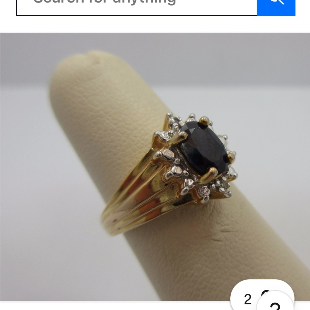 Gold Sapphire-Color Oval Halo Ring - Women Jewelry